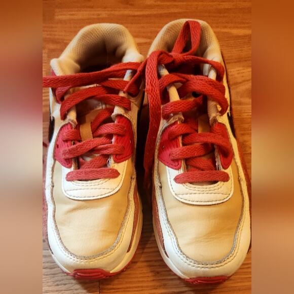 Nike Air Max 90 LTR Sesame/Black-Red Clay-Sail CD6867-200 Pre-School - Picture 1 of 9